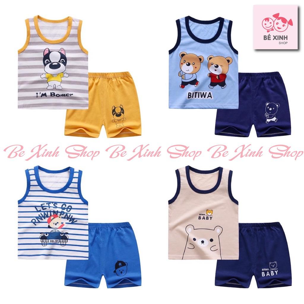 Đồ bộ quần áo ba lỗ cho bé trai bé gái trẻ em Minky Mom bộ thun lạnh Minky Mom BA 3 LỖ cho bé trai gái QC