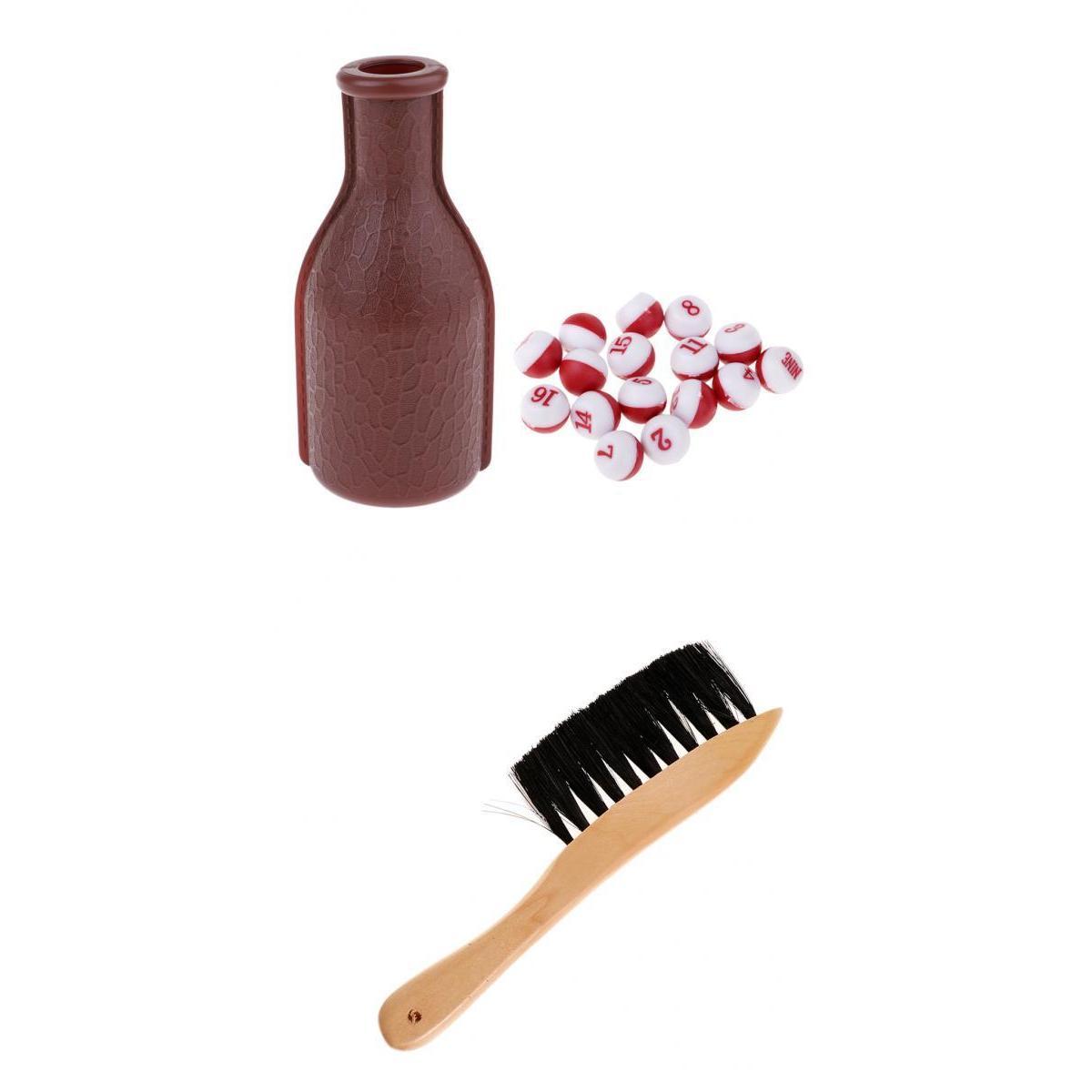 Billiard Pool Table Brush Rail Felt Cleaner Cleaning Tool with  Snookers Shaker Bottle Tally Ball Kelly  Pool