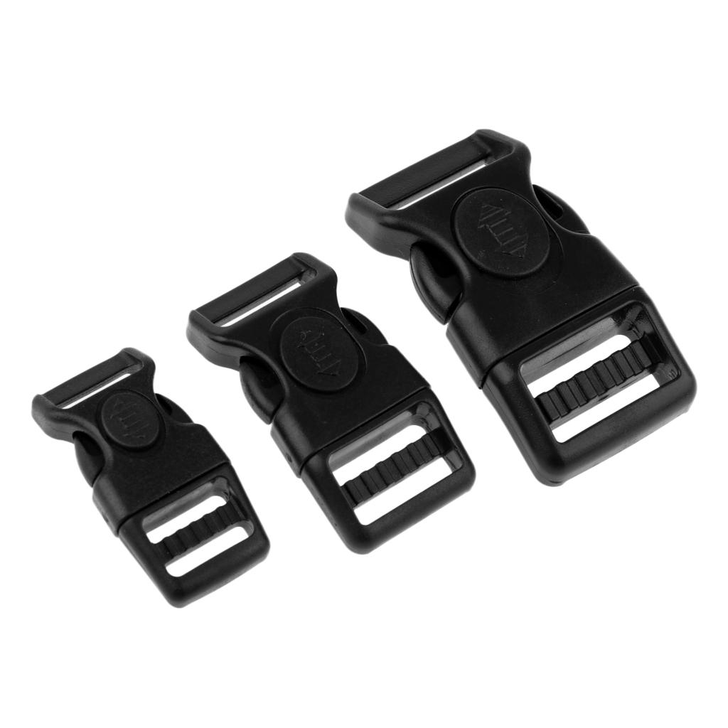 10pcs Plastic Black Curved Buckle Side Release For Paracord Bracelet