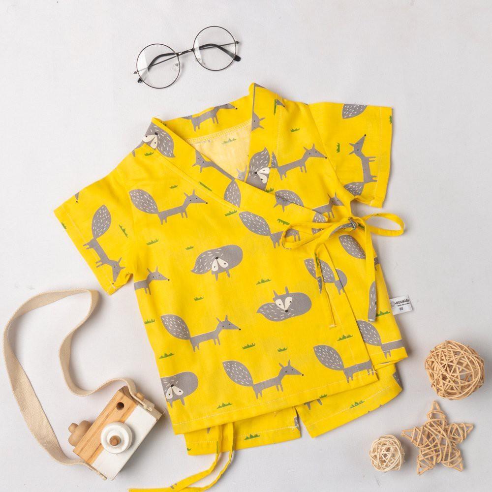 Bộ đồ yukata cộc tay hình con vật dễ thương cho bé BR21001 - MAGICKIDS