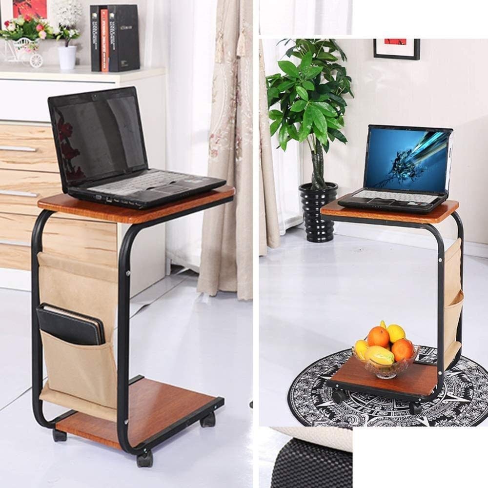 Bàn Làm Việc Đọc Tạp Chí Chữ U Có Bánh Xe C-Table Wheel Wood
