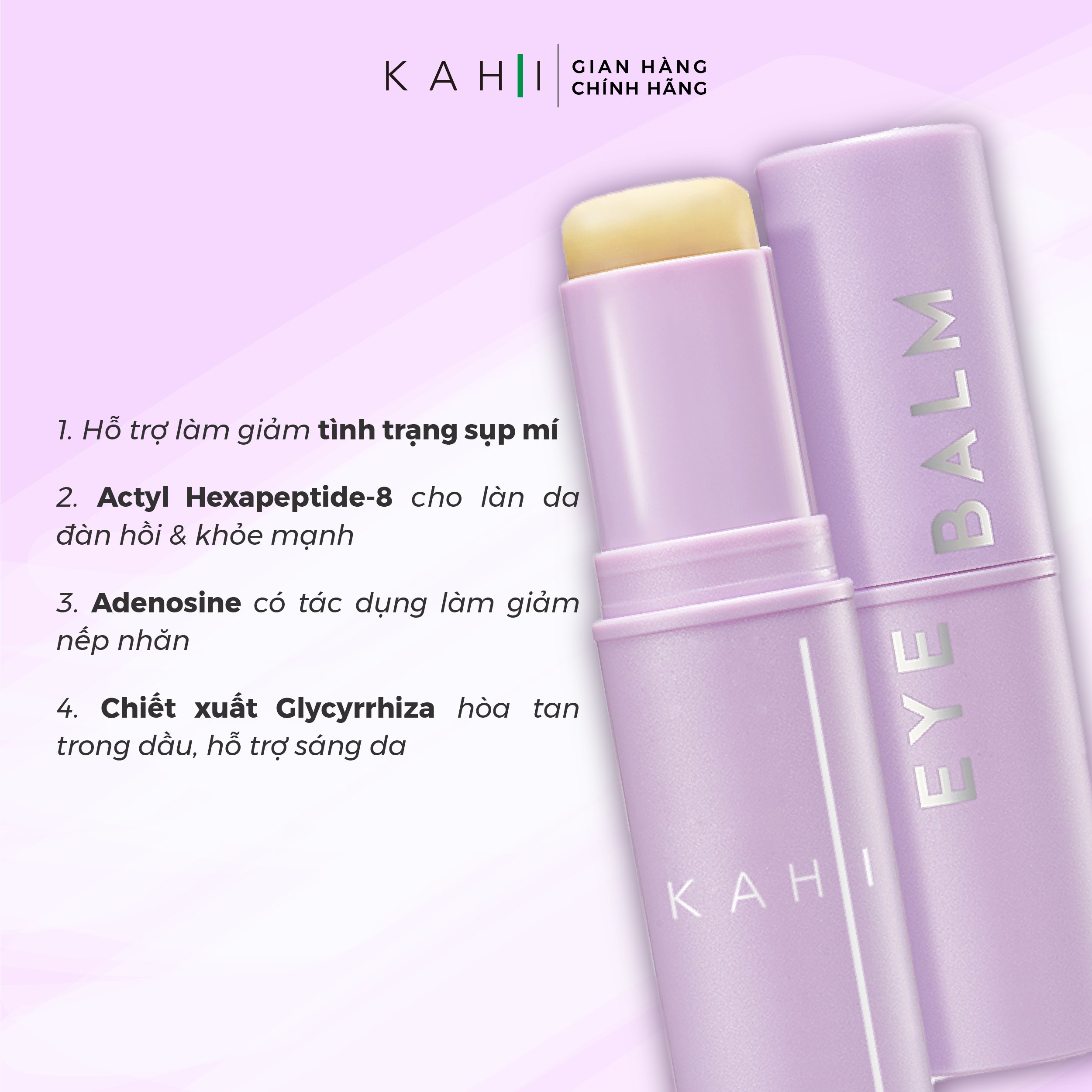 Combo 2 Thỏi Sáp Dưỡng Ẩm Kahi Eye Balm - Cải Thiện Quầng Thâm Mắt 9g