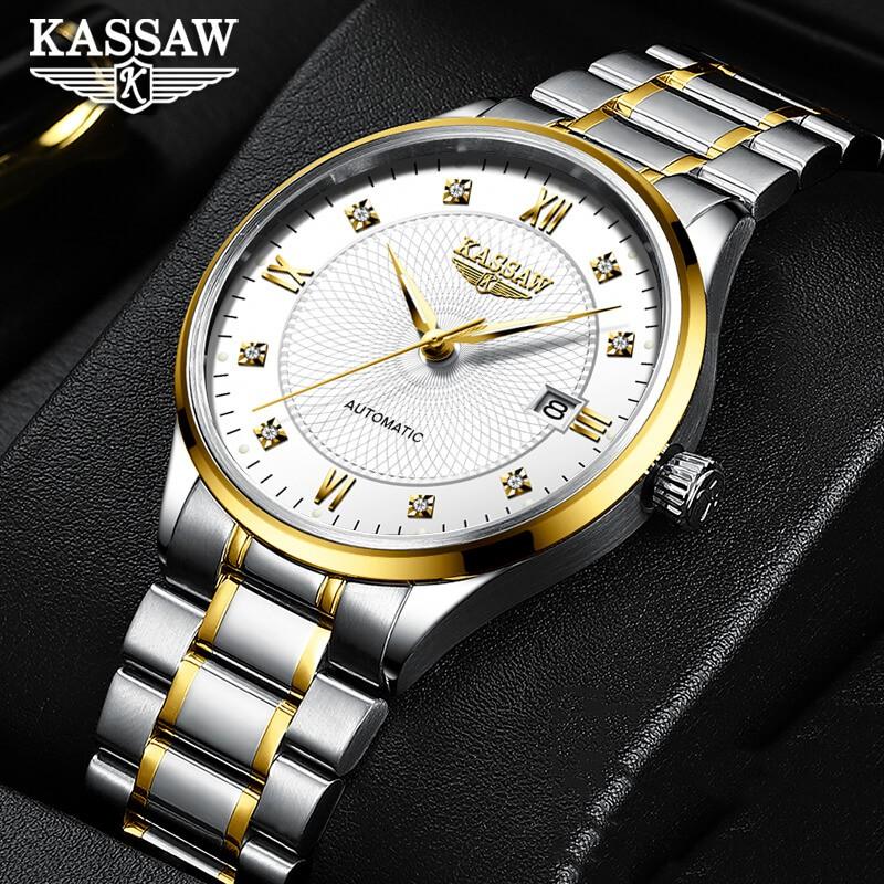 Đồng hồ nam chính hãng KASSAW K822-1 chống nước,chống xước,kính sapphire,Đồng hồ cơ ,dây kim loại thép không gỉ 316L,hàng mới 100%