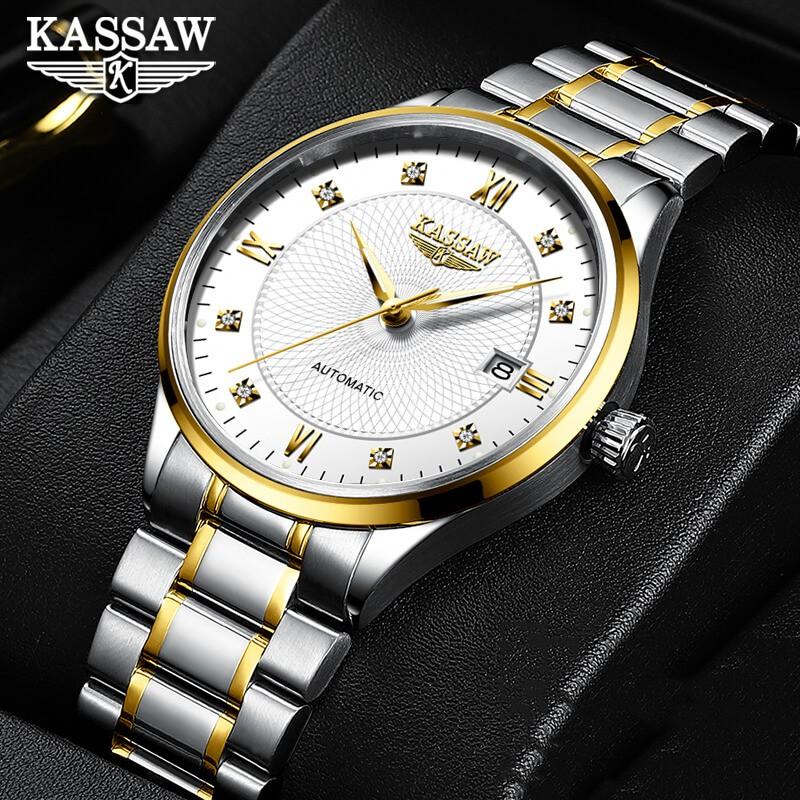 Đồng hồ nam chính hãng KASSAW K822-1 chống nước,chống xước,kính sapphire,Đồng hồ cơ (Automatic) ,dây kim loại thép không gỉ 316L,hàng mới 100%