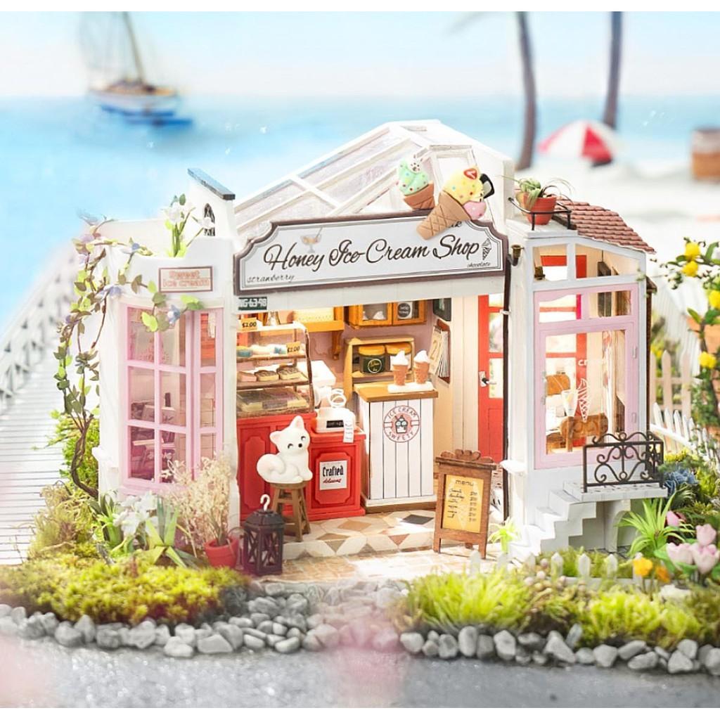 Mô hình nhà DIY Doll House Honey Ice-cream Shop DG148 Miniature