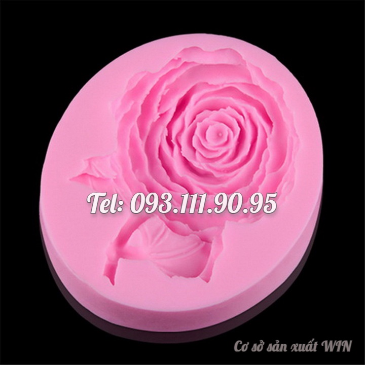 Khuôn silicon làm rau câu hoa hồng cành - Loại 8 cm - Mã số 1442