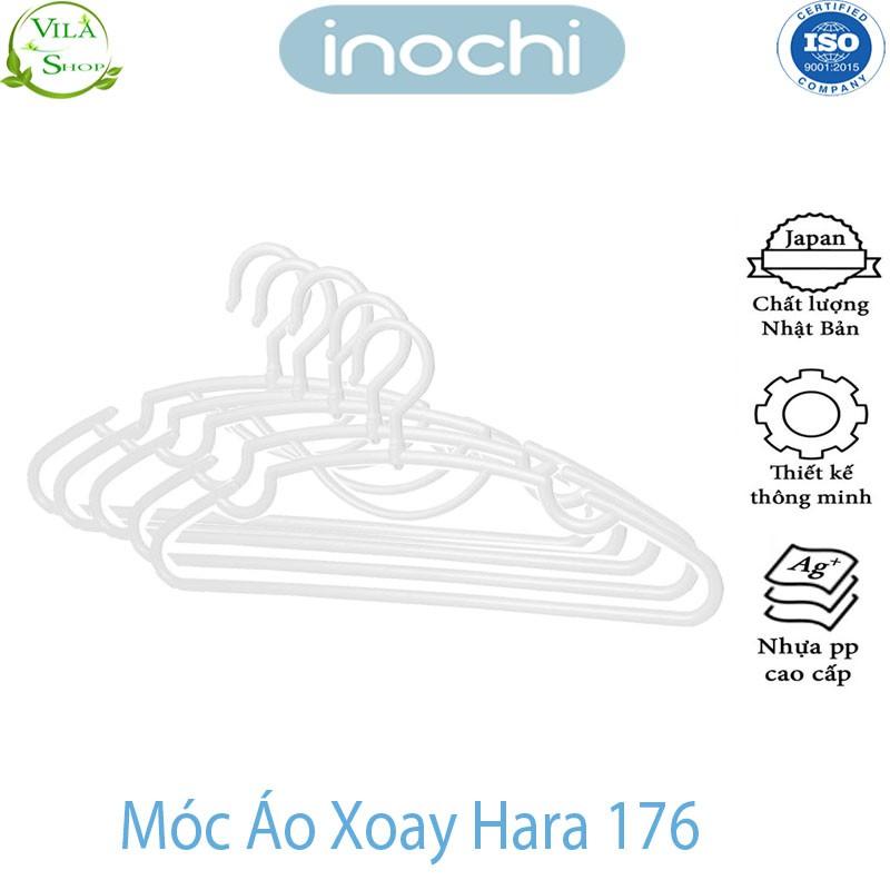 Móc Treo Quần Áo, Móc Treo Xoay Hara 176, Nhựa Cao Cấp INOCHI Giúp Quần Áo Gọn Gàng Ngăn Lắp