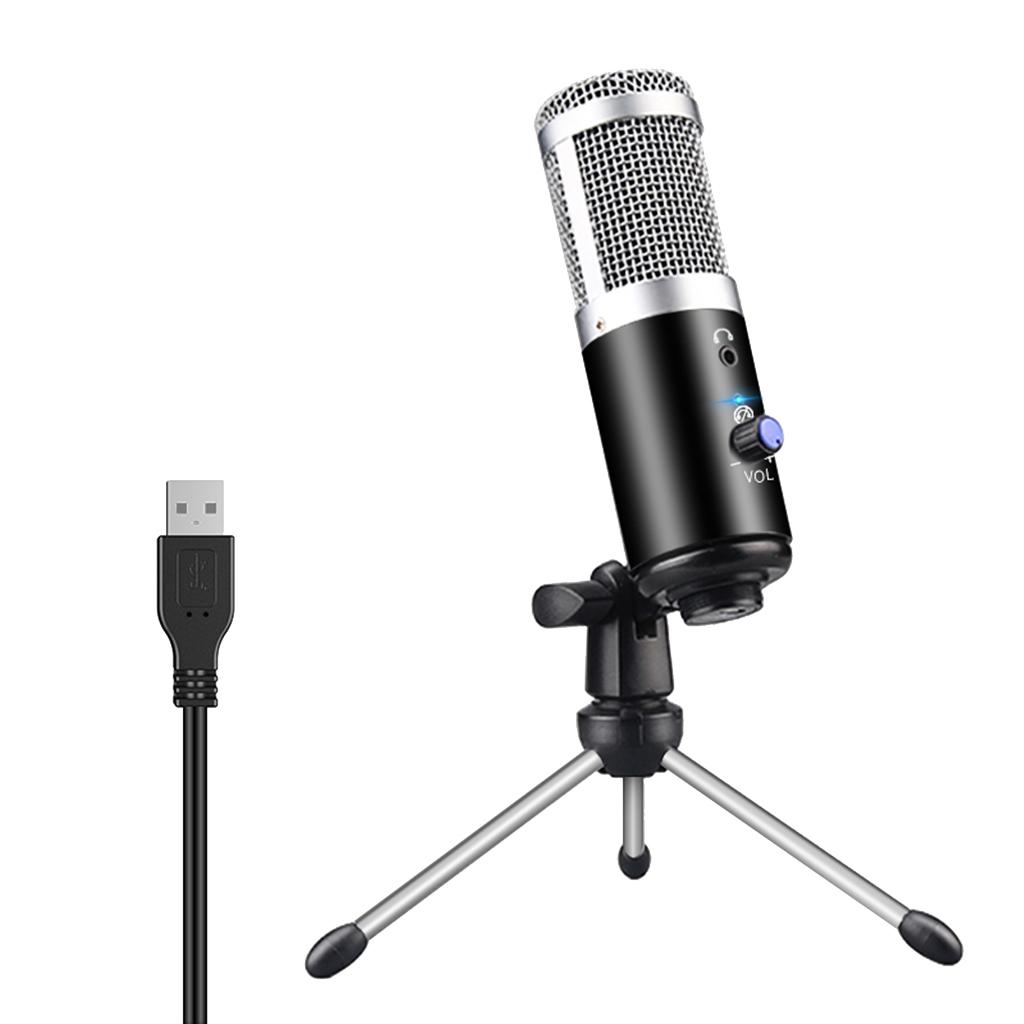2x USB Condenser Microphone For PC Laptop Desktop Computer Studio Recording