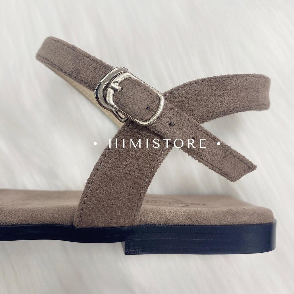 GIÀY SANDAL NỮ BIG SIZE ĐẾ BỆT QUAI NGANG THỜI TRANG HIMI180  HIMISTORE