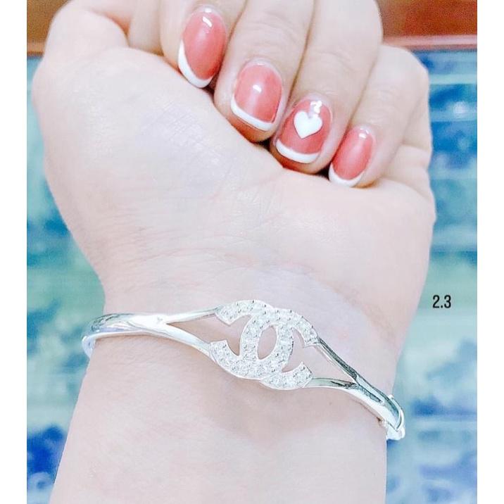 Lắc tay bạc X gắn đá trắng nổi bật ,siêu sáng bóng dành cho nữ, chuẩn bạc ta giá tận xưởng-Bạc Npj