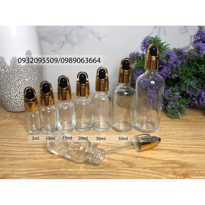 10 lọ chai 10ml trong đựng serum mỹ phẩm tinh dầu