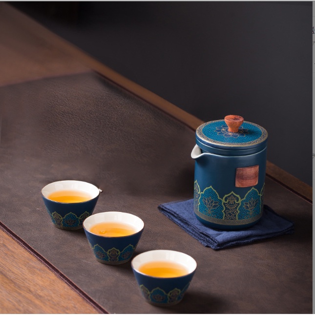 Bộ Trà Sứ Kèm Hộp Đựng PongMingBox Cao Cấp