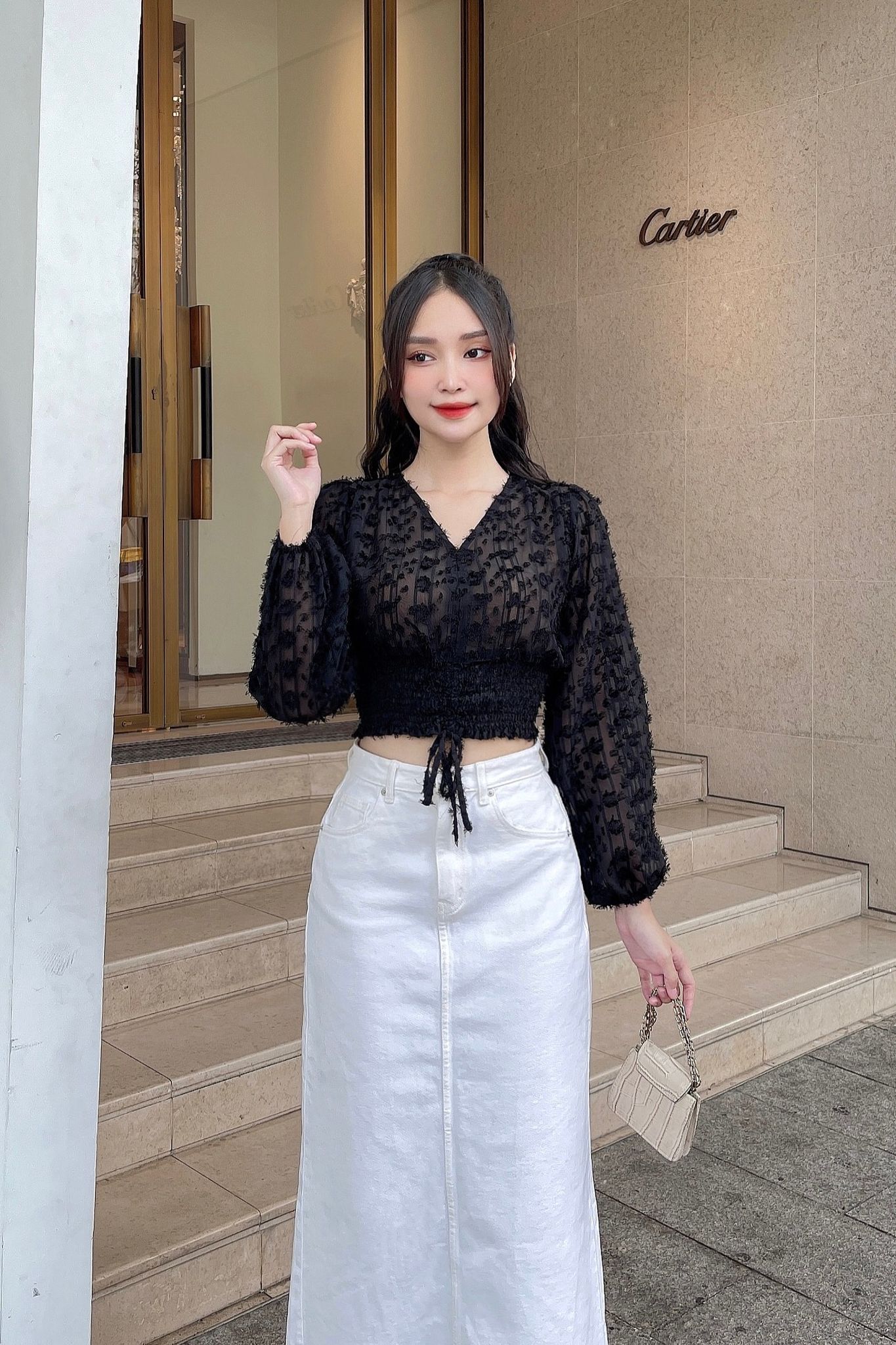 OLV - Áo Bonnie Top in Black