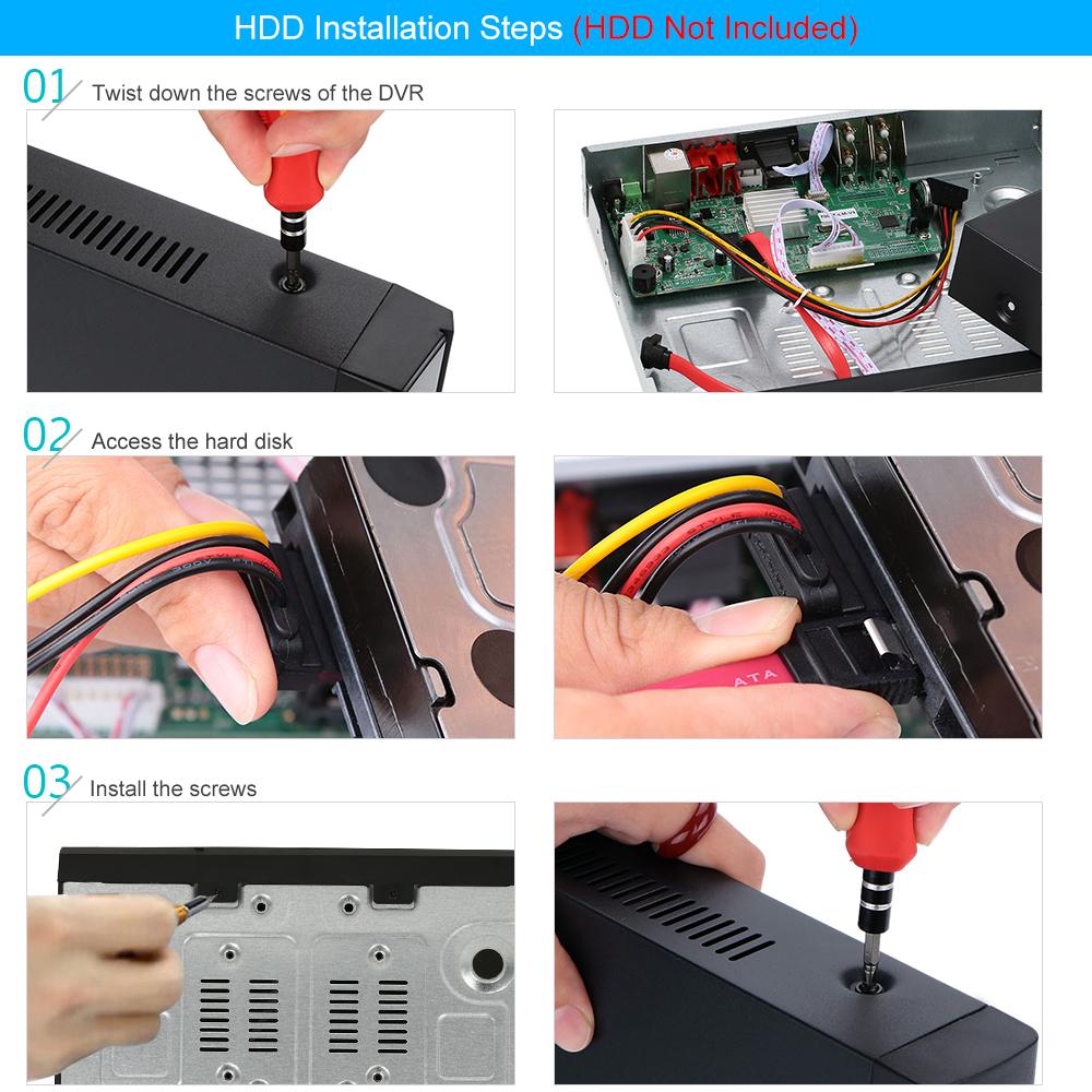4CH Channel CCTV Video Recorder 1080P Hybrid NVR AHD TVI CVI DVR 5-in-1 P2P Cloud Network Support Plug and Play Phone APP Free CMS Browser View Motion Detection PTZ for CCTV Security Camera Surveillance System