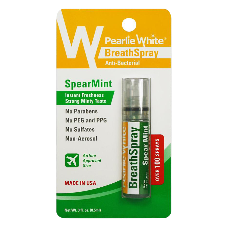 Ống xịt thơm miệng Pearlie White Coolmint, SpearMint