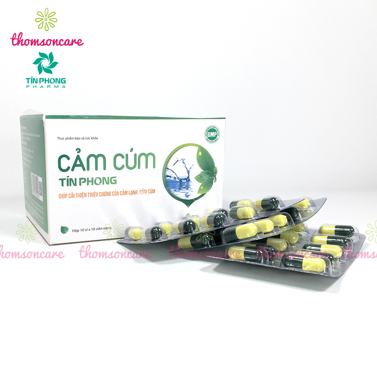 Cảm cúm Tín Phong - Hộp 100 viên - Cải thiện triệu chứng cảm lạnh, hắt hơi, sổ mũi, nhức đầu từ thảo dược