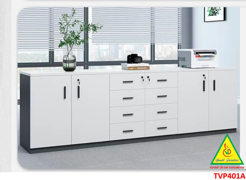 Tủ hồ sơ văn phòng, tủ tài liệu thấp gỗ MDF TVP401A - NỘI THẤT LẮP RÁP VIENDONGADV