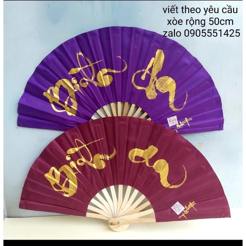Quạt vải viết theo yêu cầu. Quà tặng mừng thọ, tân gia, khai trương. Quà cưới, tết, sinh nhật, 8/3, 20/10.