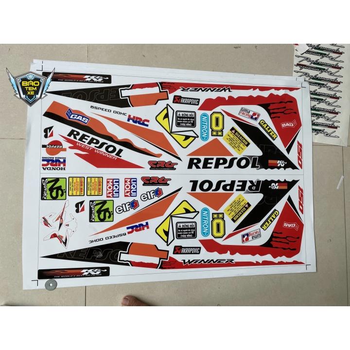 Tem rời dán xe winner repsol dán xe trắng