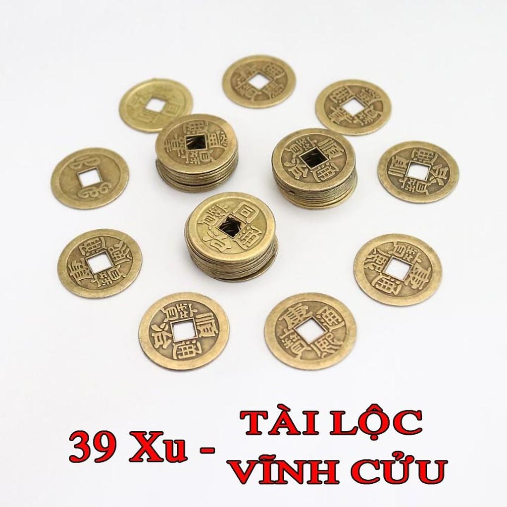 Tiền xu ngũ đế phong thuỷ bỏ ví chiêu tài 2,4cm