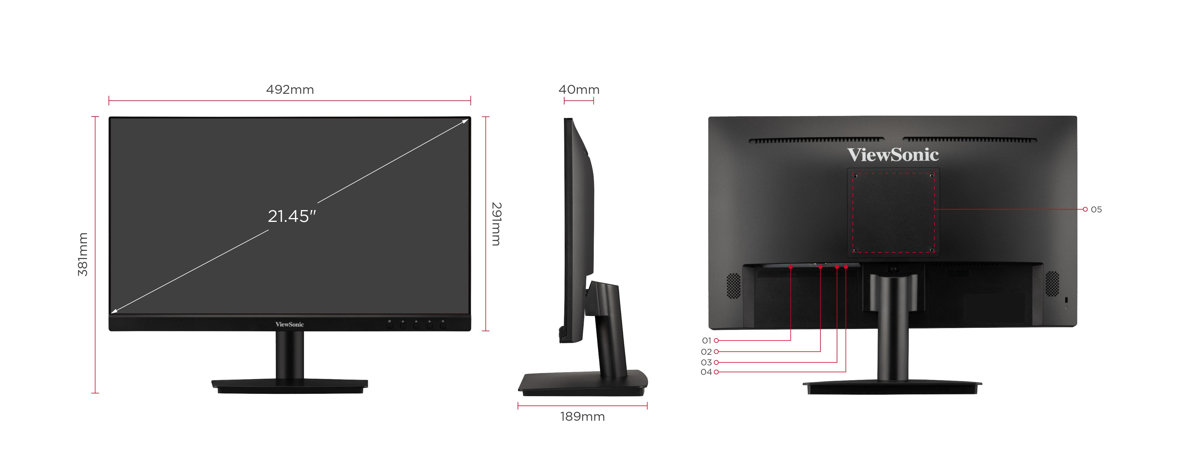 Màn hình ViewSonic VA2209-H 22" IPS FHD 75Hz viền mỏng - Hàng chính hãng