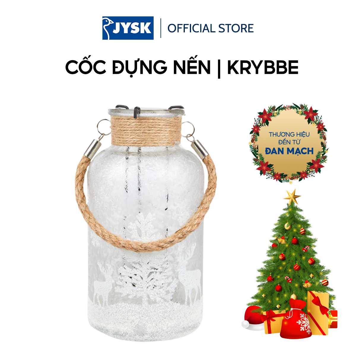 Cốc đựng nến | JYSK Krybbe | thủy tinh | màu trong suốt | Dk10xC20cm