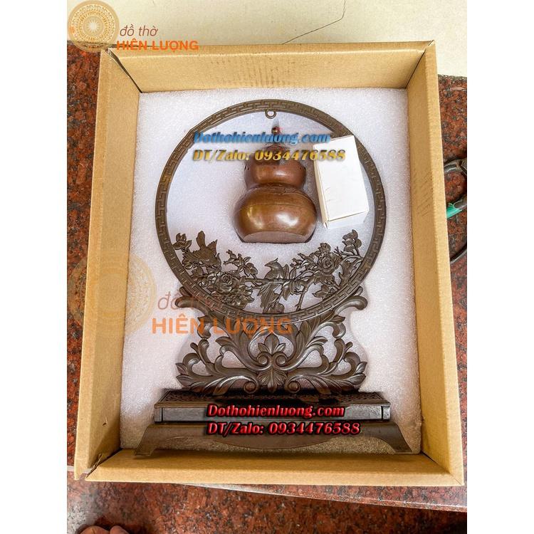 Lư Xông Trầm Treo Quả Hồ Lô Màu Nâu Bằng Đồng Nguyên Chất Kích Thước 18x6x25cm, Nặng 0,9kg Đẹp