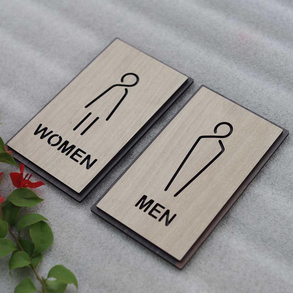 Bảng Decor Gỗ Men Women trang trí toilet LEVU TL20