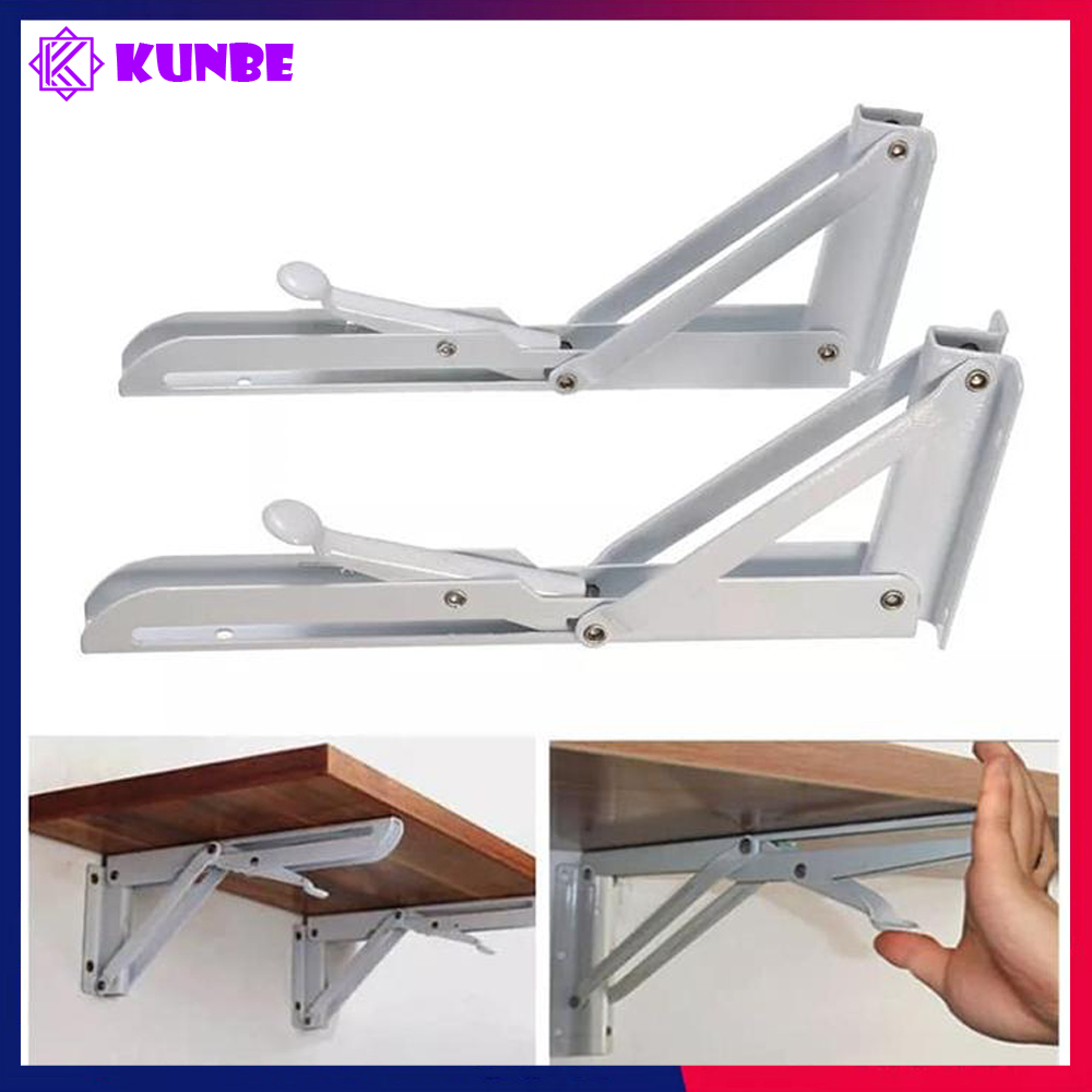 Bộ Giá Đỡ Ke Bàn Gấp Treo Tường KUNBE, Bản Lề Gập Thông Minh Tiết Kiệm Không Gian, Chịu Tải Tốt