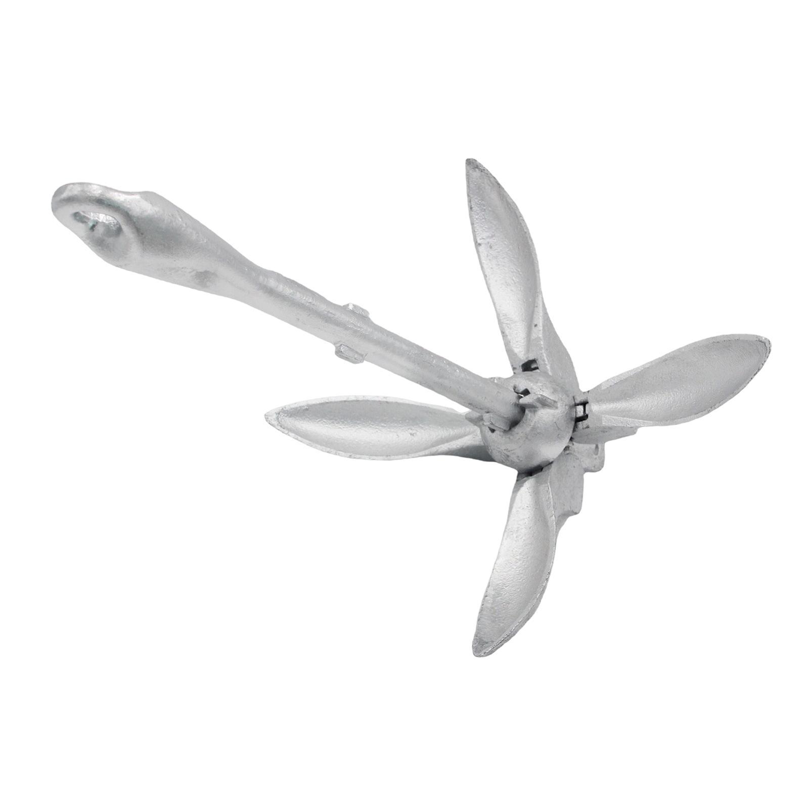 Foldable grapnel boat anchor galvanized sturdy 1.5KG