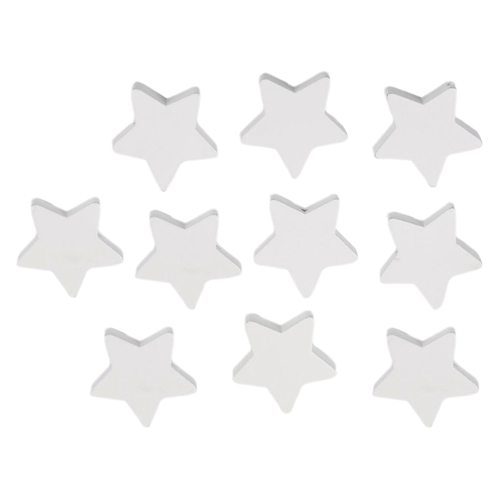 10x Star Shaped Wooden Beads Spacer Beads White for Home Decor DIY Supplies