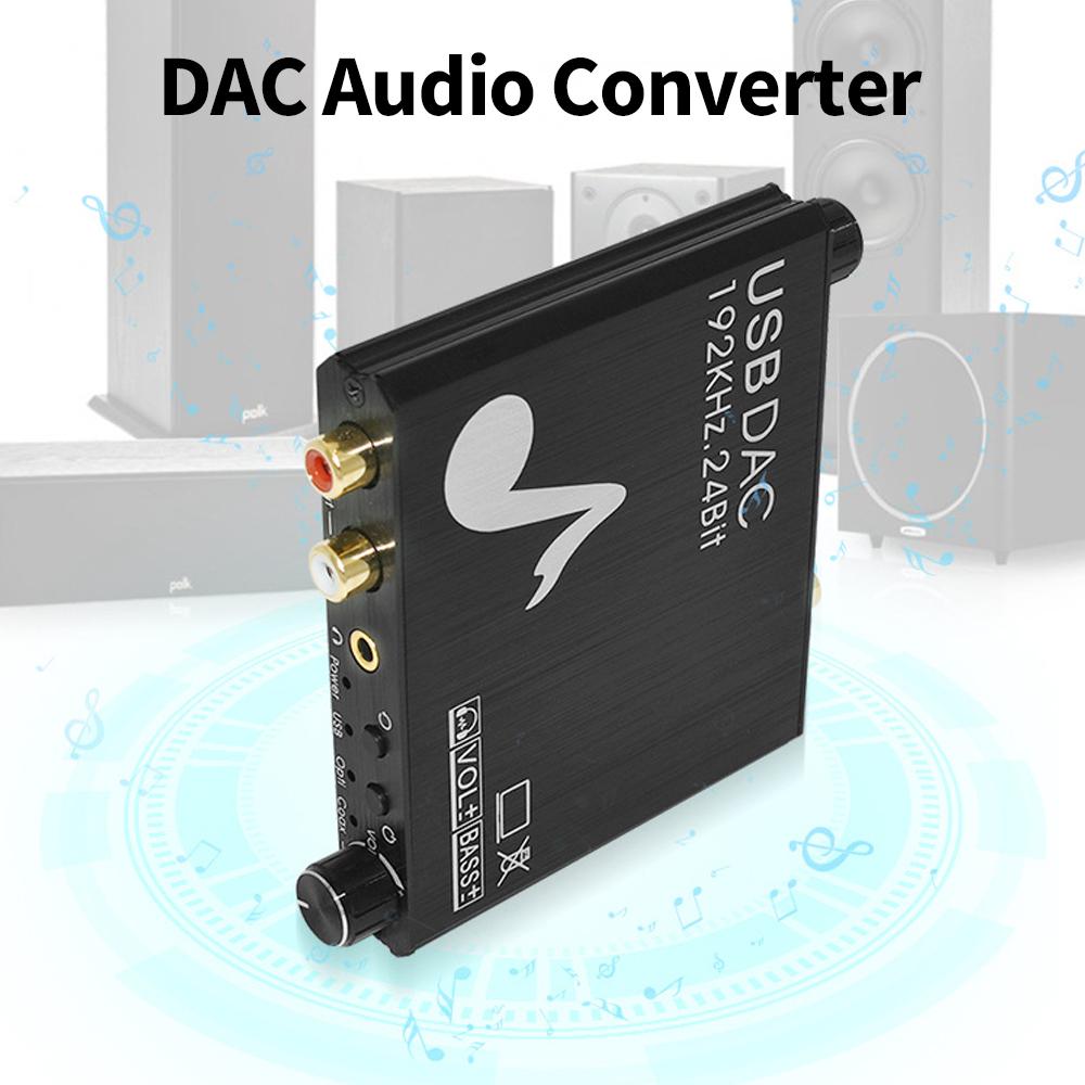 DAC Audio Converter Digital to Analog Audio Converter Support USB Sound Card 192KHz Sampling Rate with Volume Adjustment