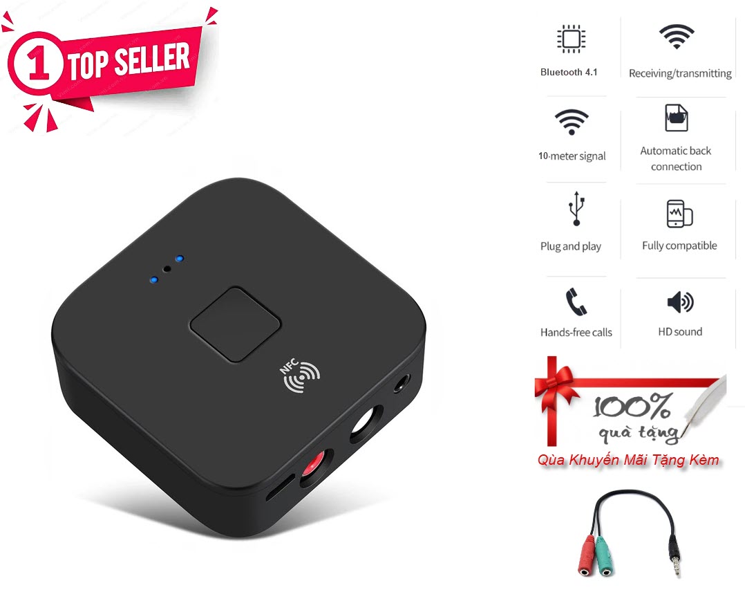 Hàng Chính Hãng - Thiết Bị Nhận Bluetooth B11 - Bluetooth Phiên Bản 5.0 Phạm Vi Kết Nối 10m Hỗ Trợ NFC Kết Nối Đa Dạng 3.5mm AV Giảm Thiểu Tiếng Ồn Chip Giải Mã Bluetooth Cao Cấp Trở Kháng Đầu Ra 75Ω Nhựa ABS Nhỏ Gọn Dễ Sử Dụng Điện Áp 5V - ROGTZ