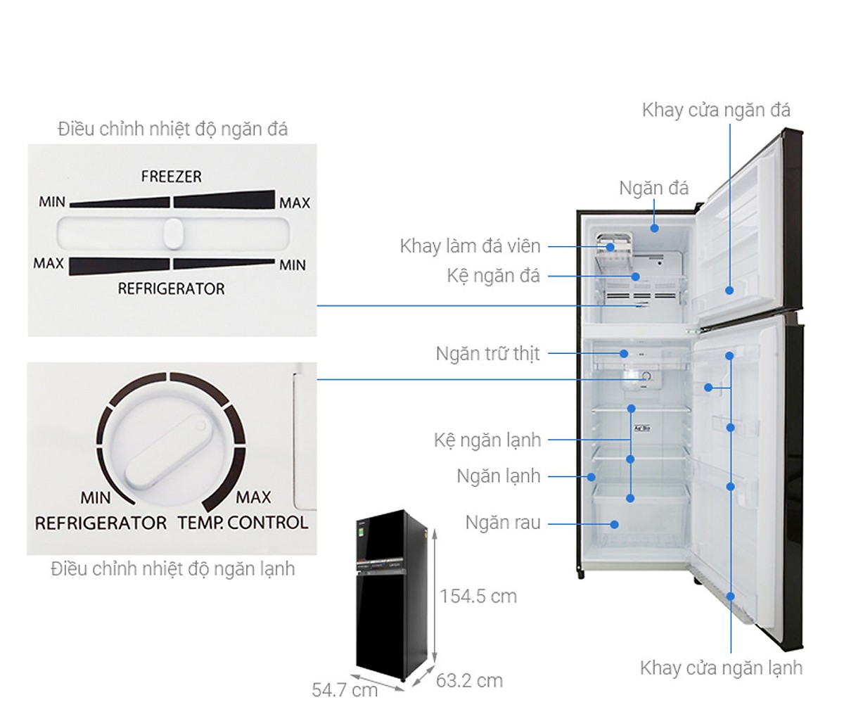 Tủ Lạnh Toshiba Inverter 233 lít GR-A28VM UKG - Hàng Chính Hãng + Tặng Bình Đun Siêu Tốc