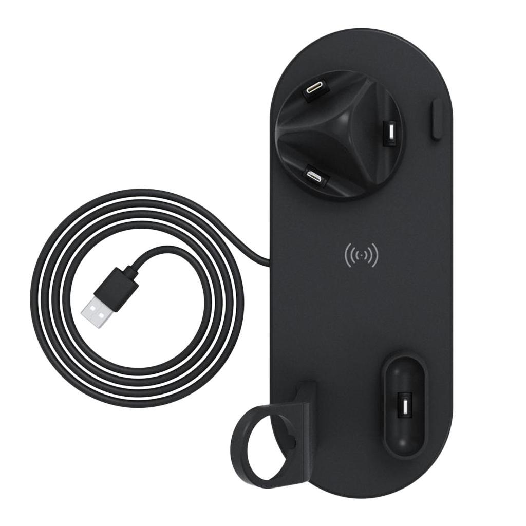 Wireless Mobile Phone Watch Earphone  Station Base Black