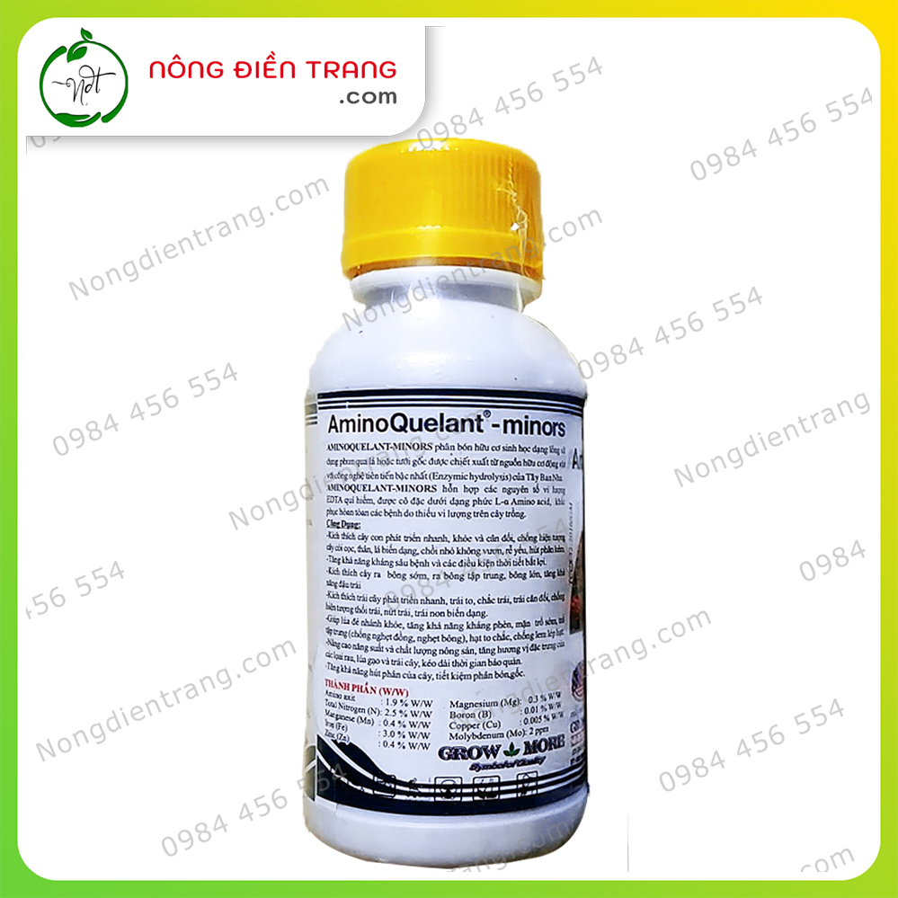 Phân Bón Lá AminoQuelant Minors - Chai 100ml - Vi Lượng Tổng Hợp, Khắc Phục Tình Trạng Thiếu Vi Lượng VTNN Nông Điền Trang