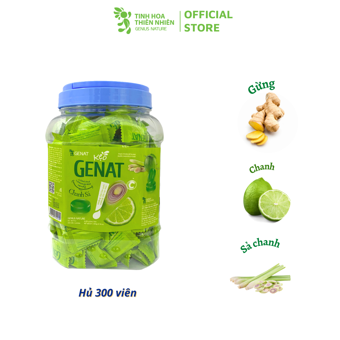 Kẹo Genat Chanh Sả (Hủ 300 viên) - Giao 2H HCM