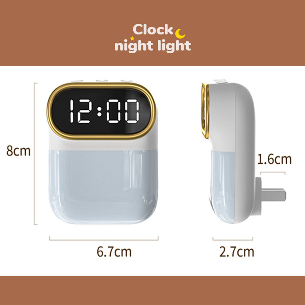 Đèn ngủ có remoss điều khiển từ xa tích hợp đồng hồ xem giờ điều chỉnh tăng giảm cường độ sáng bảo vệ mắt cho em bé