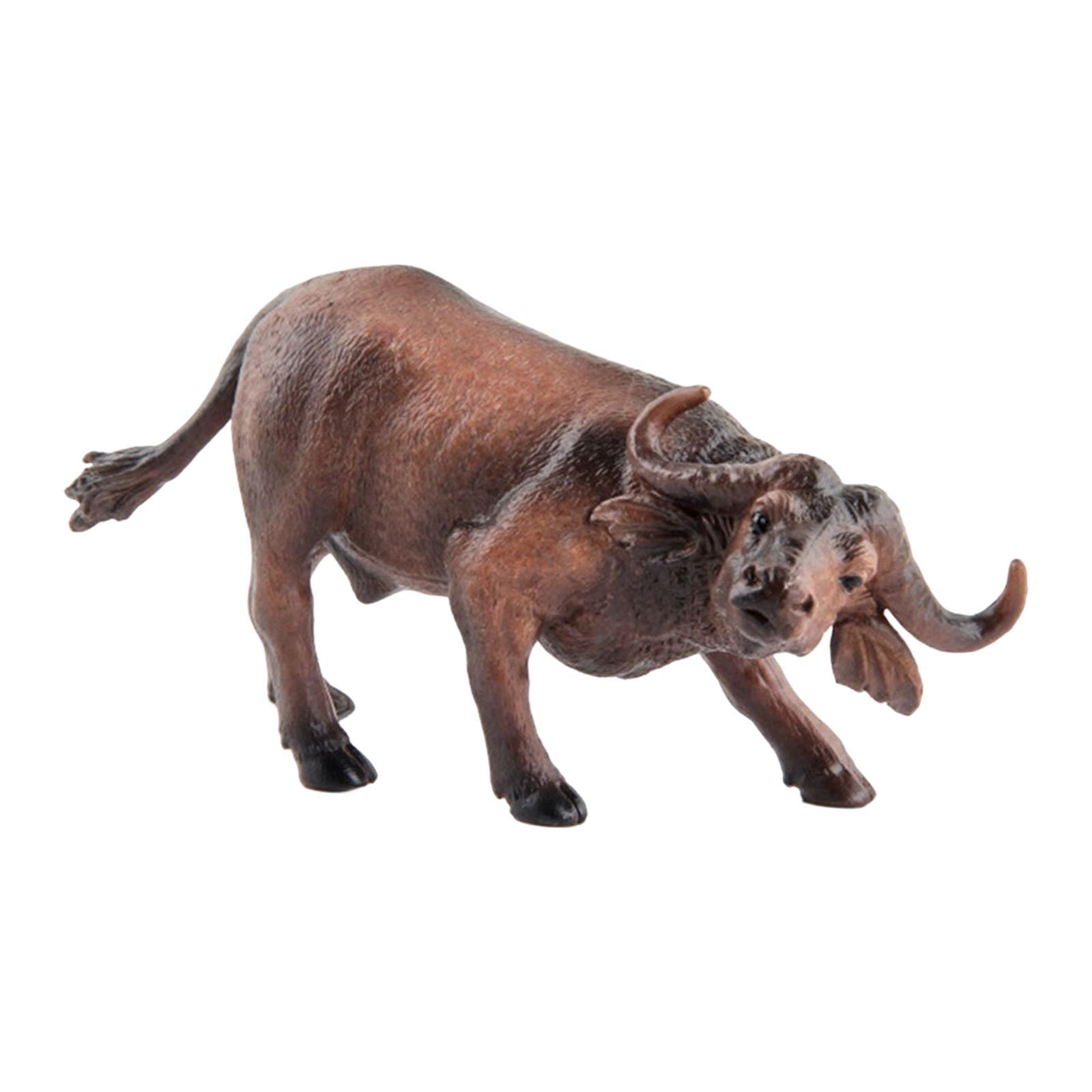 Lifelike Wildlife Animal Animal Buffalo Models for Birthday Gift Decoration