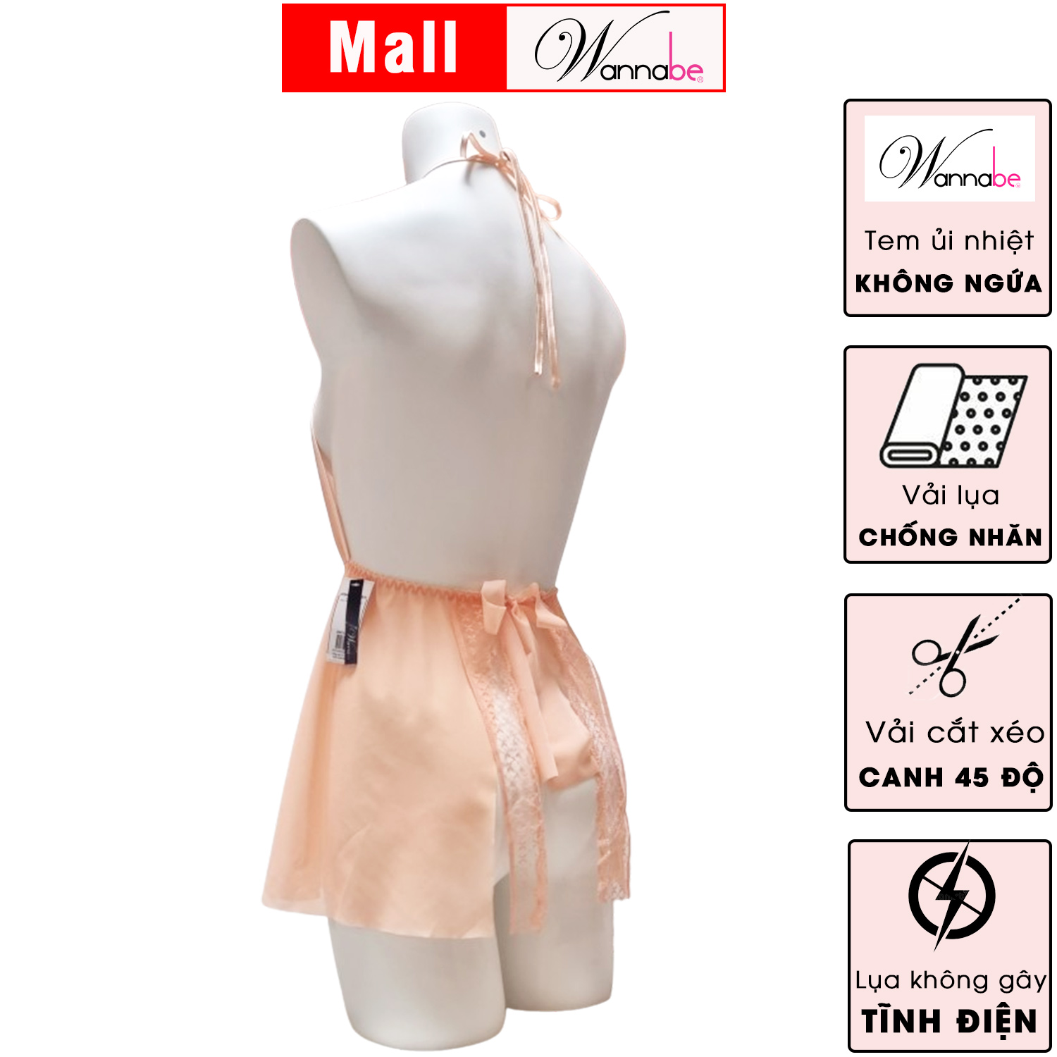 Váy ngủ lưới WANNABE DNC12 đầm ngủ sexy trong suốt mong manh khiến chàng luôn mơ mộng TẶNG QUẦN ĐỒNG BỘ