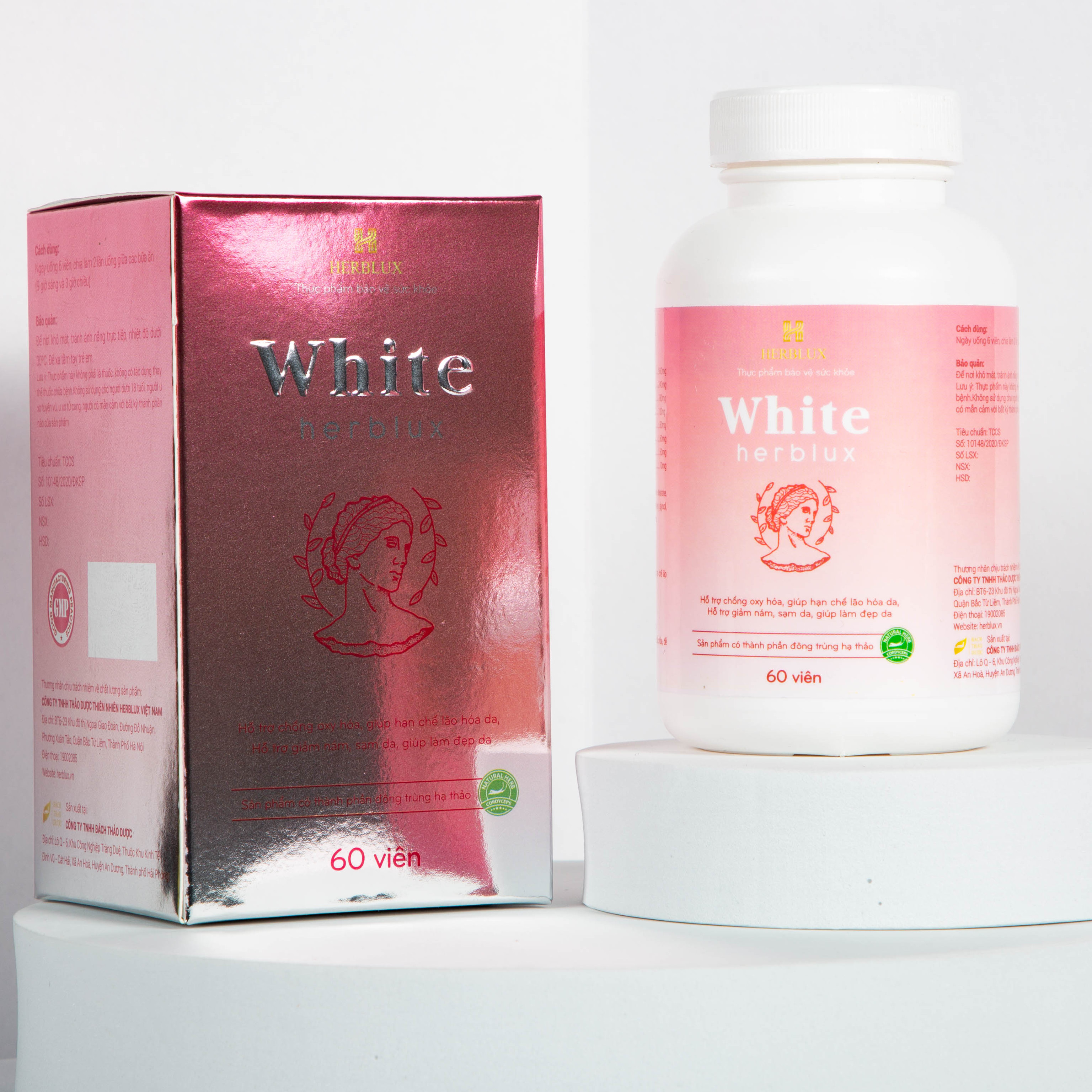 Thực Phẩm Bảo Vệ Sức Khỏe White Herblux - Hỗ Trợ Chống Oxy Hóa, Giúp Hạn Chế Lão Hóa Da, Hỗ Trợ Giảm Nám, Sạm Da. Giúp Làm Đẹp Da