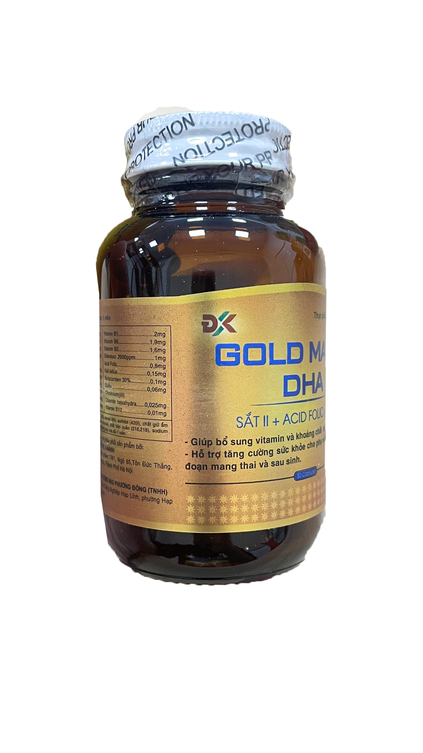 Viên Uống Bổ Sung Sắt Canxi Vitamin Cho Phụ Nữ Mang Thai Gold Mama DHA ( Hộp 30 viên )