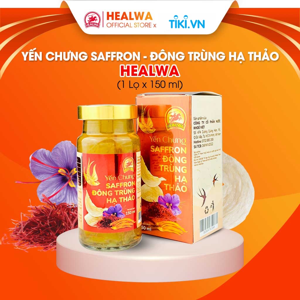 Yến chưng Saffron Đông trùng hạ thảo Healwa Tăng cường hệ miễn dịch Ngăn ngừa lão hóa da