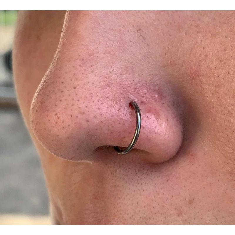 Khuyên Mũi Tròn - Khuyên Mũi Chốt Bật Khấc Cao Cấp (mỏng 1mm) - Đeo septum, cánh mũi, tai, môi... - 69STORE