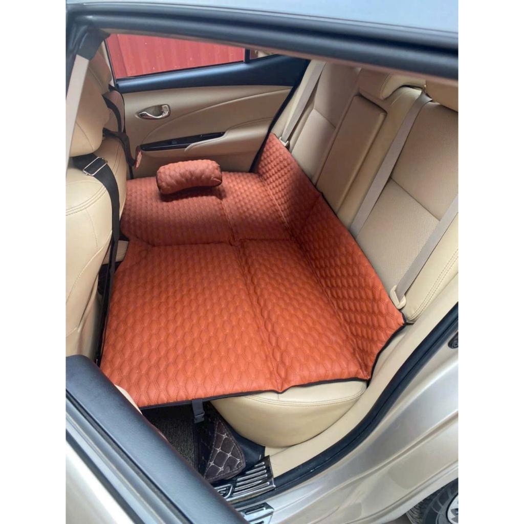 Đệm Ô Tô Ghế Sau Gấp Gọn Bằng Da Cao Cấp, Nệm Xe Hơi Bằng Da Gấp Gon Thông Minh Fast Car ( KHÔNG GỐI)