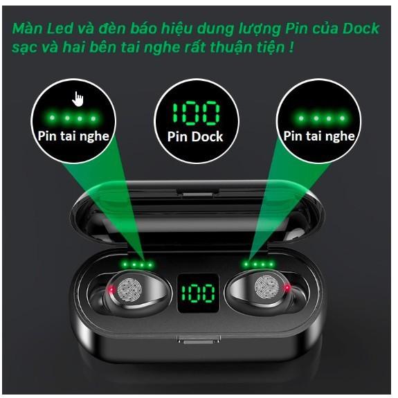 Tai nghe Bluetooth AMOI F9 bản QUỐC TẾ chạm cảm ứng chống nước IPX5 chống ồn cao cấp