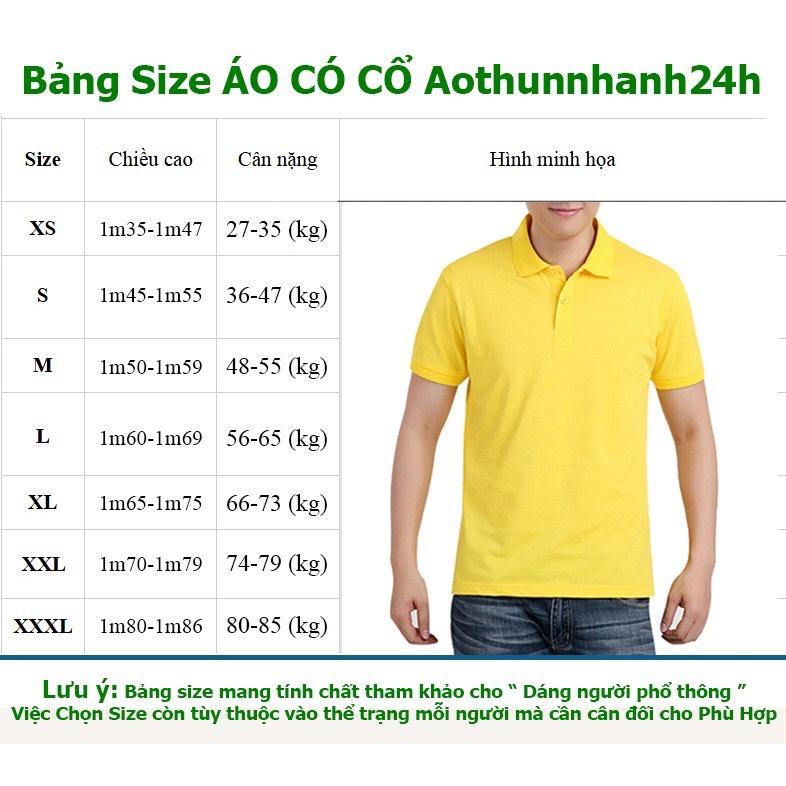 Áo Thun Có Cổ Nam Nữ Vải Cá Sấu Poli Thái Co Giãn 4 Chiều Màu Xanh Dương