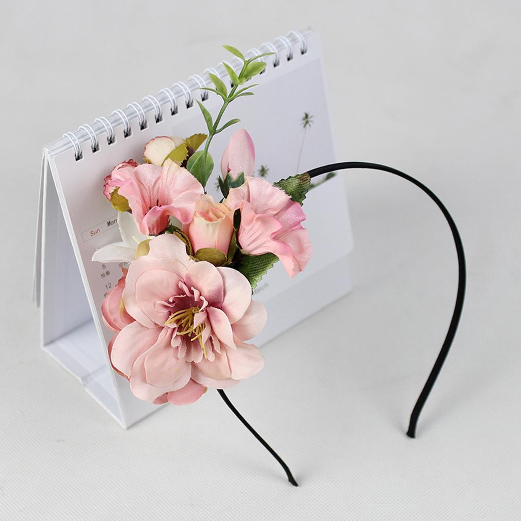 Princess Boho Flower Leaf Crown Headband Wedding Bridal Hairband Women Hair Accessory
