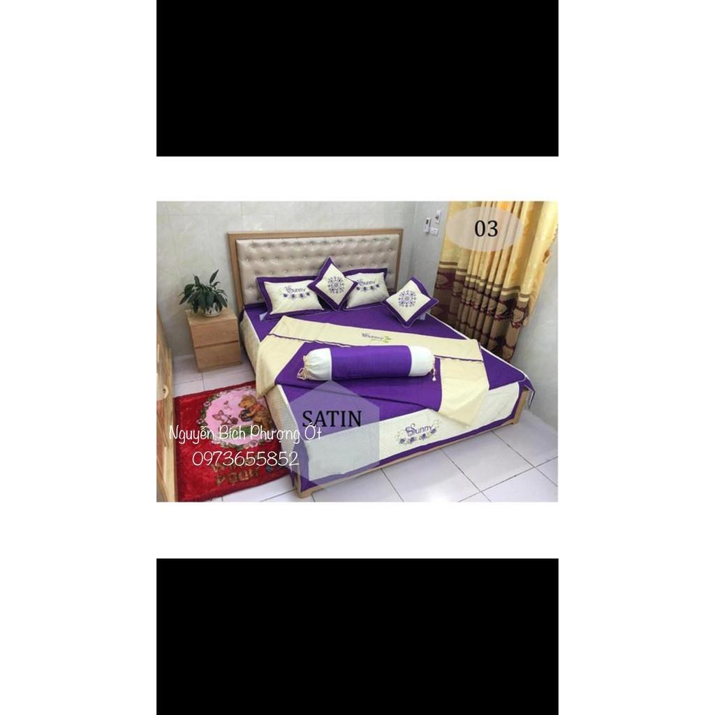 Bộ Ga Phủ Giường Trần Bông Satin Riềm Phủ Cao Cấp - HÀNG ĐẸP
