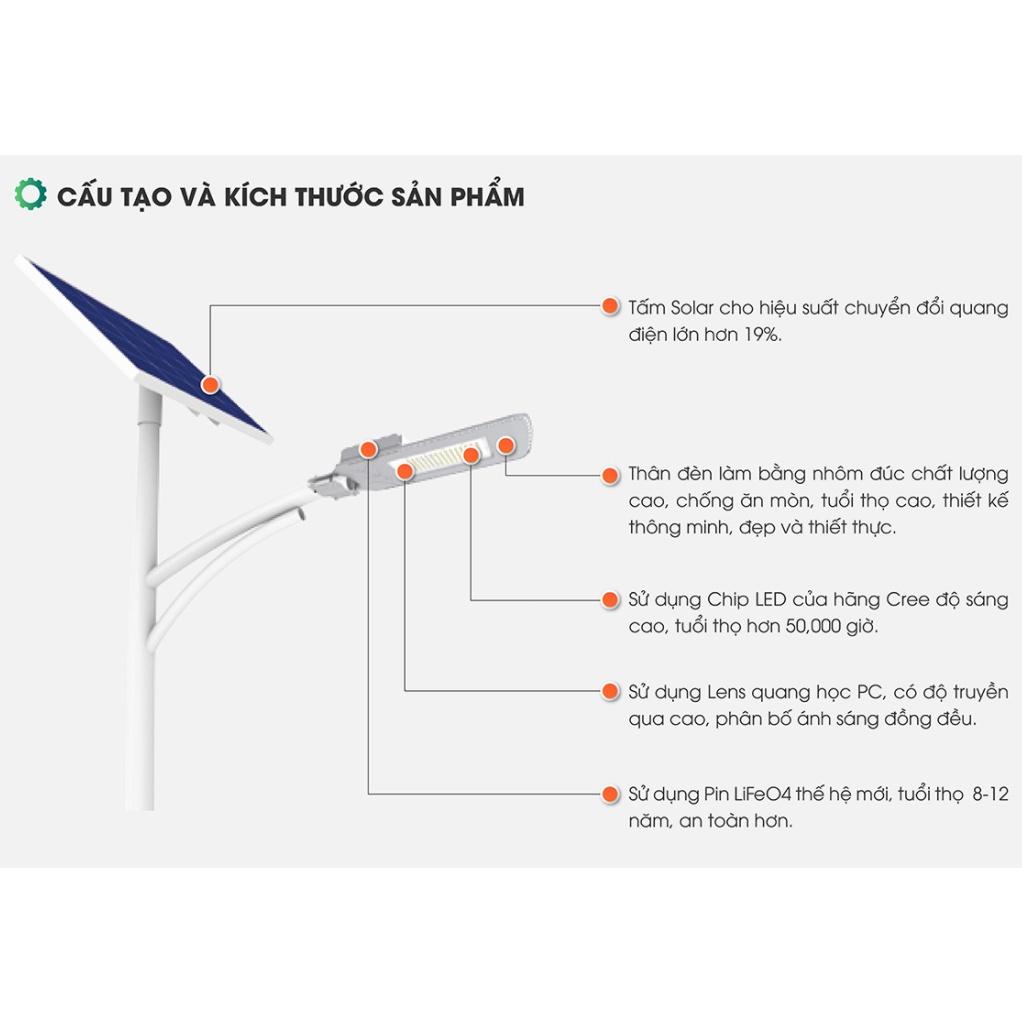 Đèn đường Rạng Đông năng lượng mặt trời 50W Model: CSD01.SL.RF V2 50W